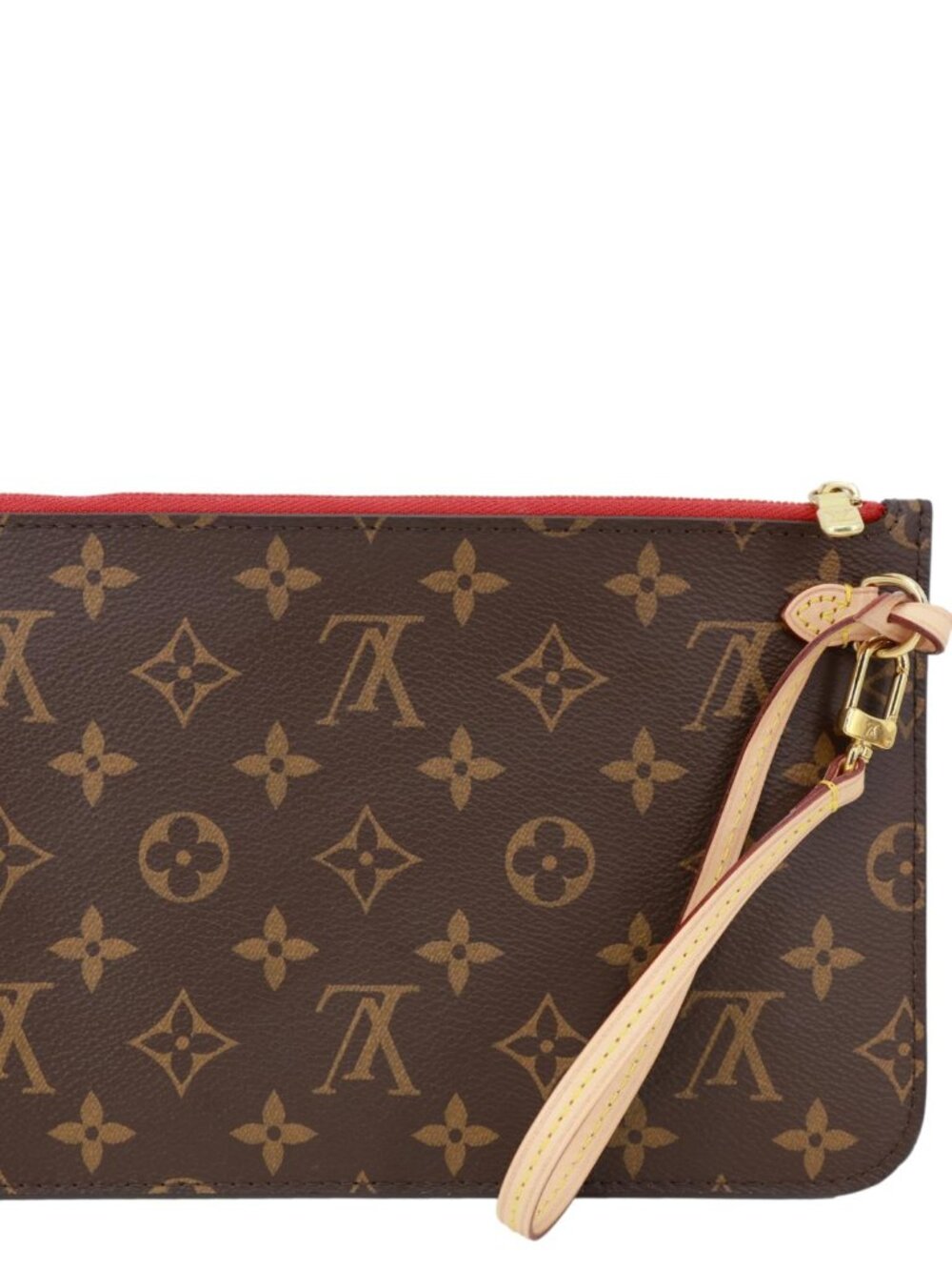 Louis Vuitton  Pochette Wristlet Monogram Canvas Pouch Brown